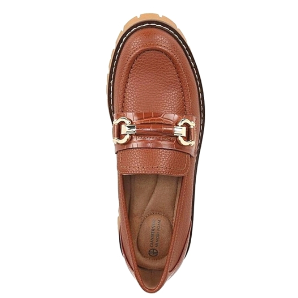 New w/o Box Giani Bernini Janitaa Vegan Leather Lug Sole Horsebit Slip-On Loafer - Picture 3 of 7